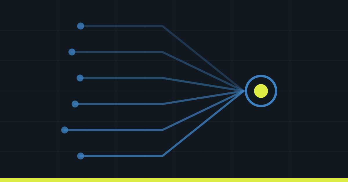 Abstract lattice of connected nodes in Commerce Beacon blue