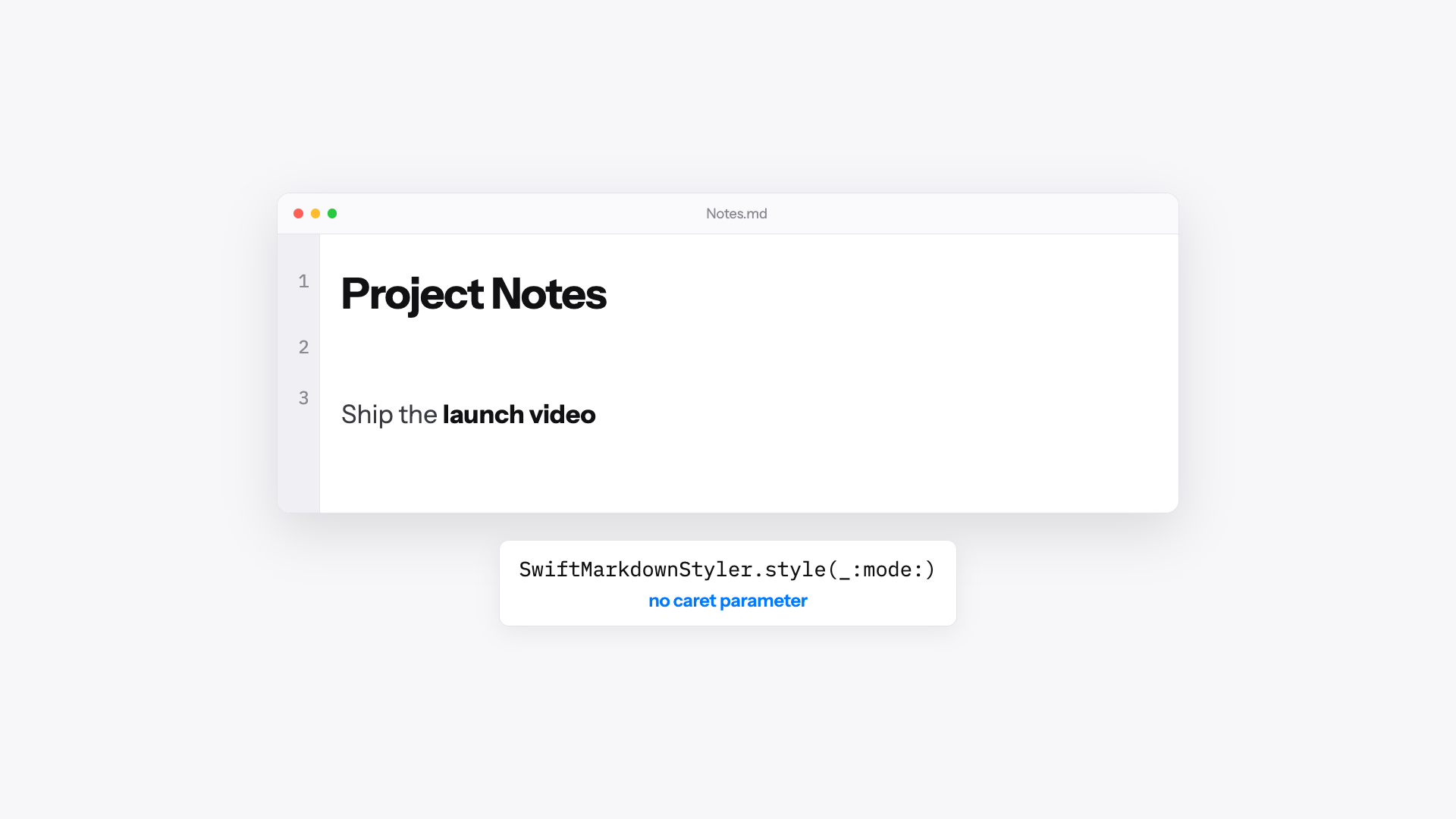 PlainMark Editor showing a formatted Markdown document with no syntax markers visible